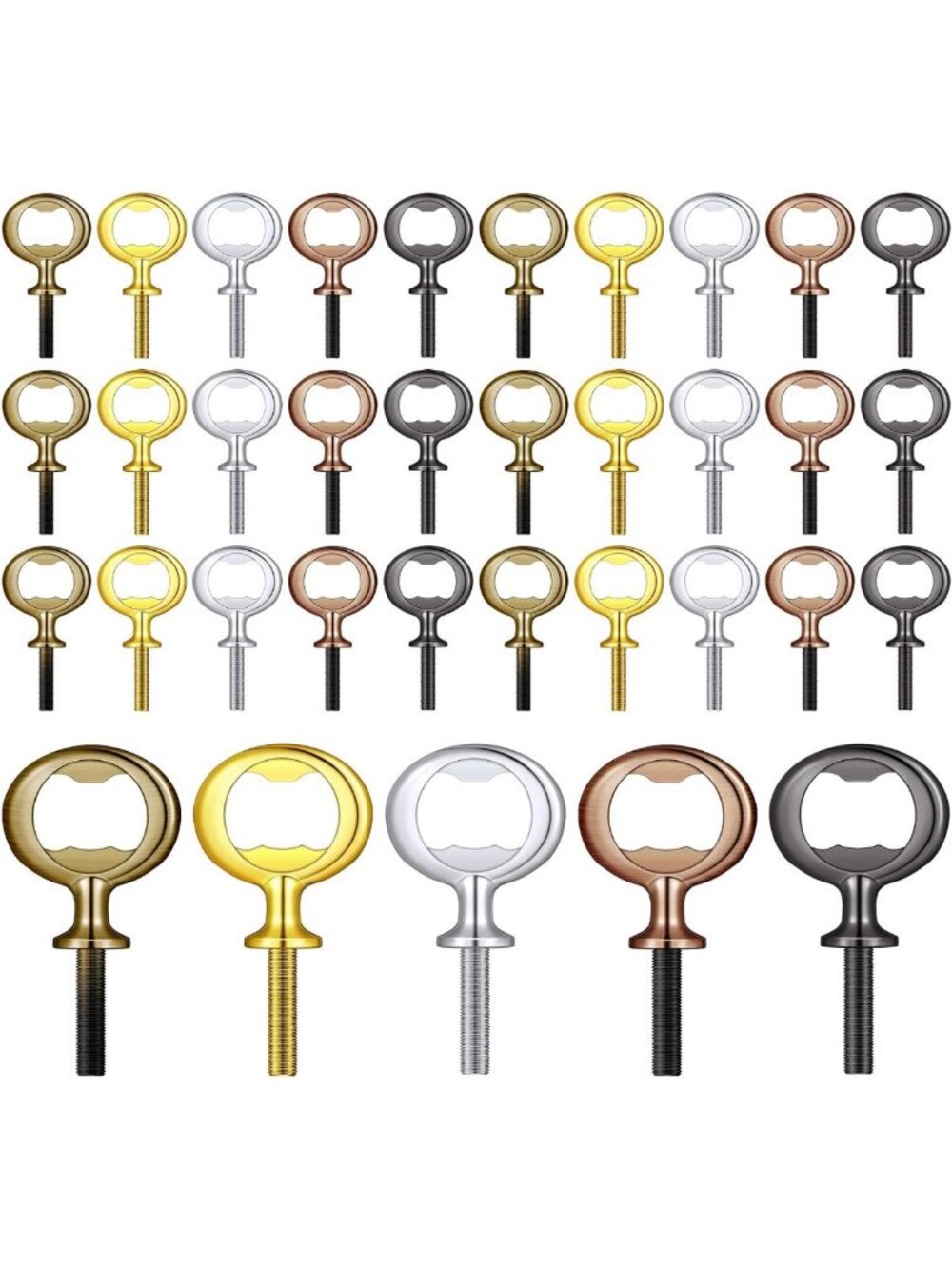 30-Piece Stainless Steel Bottle Opener Kit - Blank Metal Openers for DIY Crafts